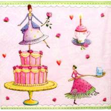 Serwetka decoupage firmy COLOURFULL tort, party 25x25cm